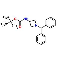 1-二苯甲基氮杂环丁烷-3-氨基甲酸叔丁酯结构式