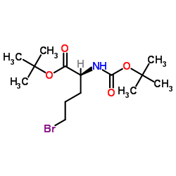 5-溴-N-叔丁氧羰基-L-正缬氨酸叔丁酯结构式