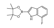 7-氟-2-(4,4,5,5四甲基-1,3,2-二氧硼杂环戊烷-2-基)-1H-吲哚结构式