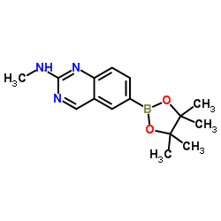 N-甲基-6-(4,4,5,5-四甲基-1,3,2-二氧硼戊环-2-基)喹唑啉-2-胺结构式