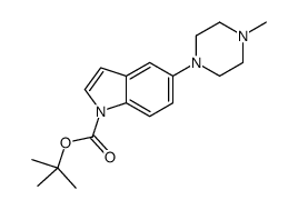 1-Boc-5-(4-甲基-1-哌嗪)-1H-吲哚结构式
