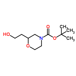 2-(2-羟基乙基)吗啉-4-羧酸叔丁酯结构式