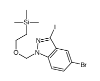 5-溴-3-碘-1-[2-(三甲基锡)乙氧基甲基]-1H-吲唑结构式