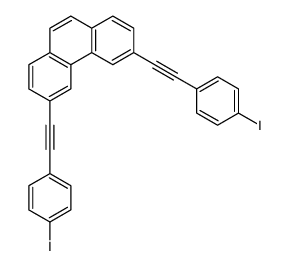 3,6-bis[2-(4-iodophenyl)ethynyl]phenanthrene结构式