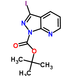 叔丁基-3-碘吡唑并[3,4-b]吡啶-1-羧酸叔丁酯结构式