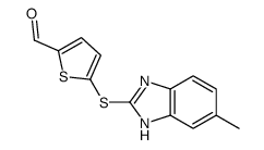 5-[(6-methyl-1H-benzimidazol-2-yl)sulfanyl]thiophene-2-carbaldehyde结构式