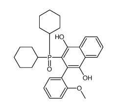 2-dicyclohexylphosphoryl-3-(2-methoxyphenyl)naphthalene-1,4-diol结构式