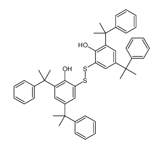 2-[[2-hydroxy-3,5-bis(2-phenylpropan-2-yl)phenyl]disulfanyl]-4,6-bis(2-phenylpropan-2-yl)phenol结构式
