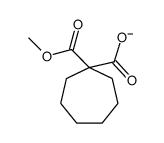 1-methoxycarbonylcycloheptane-1-carboxylate结构式