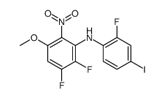 2,3-difluoro-N-(2-fluoro-4-iodophenyl)-5-methoxy-6-nitroaniline结构式