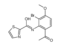 N-(6-acetyl-2-bromo-3-methoxyphenyl)-1,3-thiazole-2-carboxamide结构式