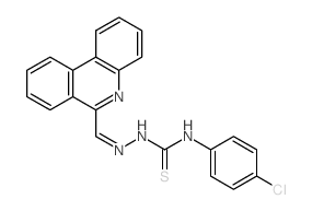 3-(4-chlorophenyl)-1-(phenanthridin-6-ylmethylideneamino)thiourea结构式