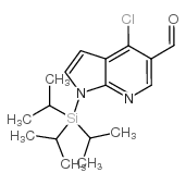 4-氯-1-[三(1-甲基乙基)硅酯]-1H-吡咯并[2,3-B]吡啶-5-甲醛结构式