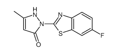 2-(6-fluoro-1,3-benzothiazol-2-yl)-5-methyl-1H-pyrazol-3-one结构式