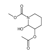methyl 3-acetyloxy-2-hydroxypiperidine-1-carboxylate结构式