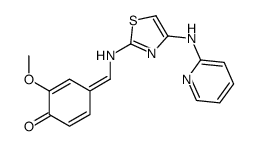 2-methoxy-4-[[[4-(pyridin-2-ylamino)-1,3-thiazol-2-yl]amino]methylidene]cyclohexa-2,5-dien-1-one结构式