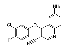 6-amino-4-(3-chloro-4-fluorophenoxy)quinoline-3-carbonitrile结构式