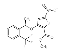 (R)-5-硝基-3-(1-(2-(三氟甲基)苯基)乙氧基)噻吩-2-羧酸甲酯结构式