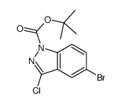 tert-butyl 5-bromo-3-chloroindazole-1-carboxylate结构式