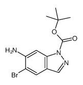 tert-butyl 6-amino-5-bromoindazole-1-carboxylate结构式