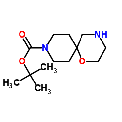 1-氧杂-4,9-二氮杂螺[5.5]十一烷-9-甲酸叔丁酯结构式
