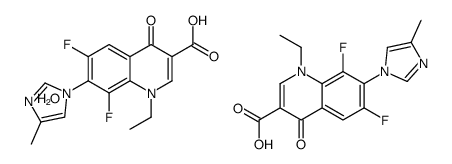 1-ethyl-6,8-difluoro-7-(4-methylimidazol-1-yl)-4-oxoquinoline-3-carboxylic acid,hydrate结构式