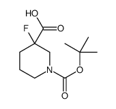 1-Boc-3-氟哌啶-3-羧酸结构式