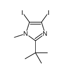 4,5-Diiodo-1-methyl-2-(2-methyl-2-propanyl)-1H-imidazole结构式