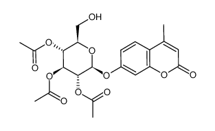 4-methylumbelliferyl-2,3,4-tri-O-acetyl-β-glucopyranoside结构式