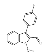 3-(4-氟苯基)-1-甲基-1H-吲哚-2-甲醛结构式