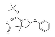 Methyl (2S,4S)-N-Boc-4-phenoxy-2-pyrrolidinecarboxylate结构式