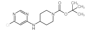 4-(6-氯-嘧啶-4-基氨基)-哌啶-1-羧酸叔丁酯结构式