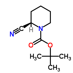 R-1-N-BOC-2-氰基哌啶结构式
