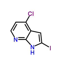 4-氯-2-碘-1H-吡咯[2,3-B]吡啶结构式