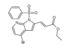 Ethyl (2E)-3-[4-bromo-1-(phenylsulfonyl)-1H-pyrrolo[2,3-b]pyridin -2-yl]acrylate结构式