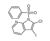 2-Chloro-3-iodo-1-(phenylsulfonyl)-1H-pyrrolo[2,3-b]pyridine结构式