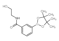 N-[2-羟基乙基]苯甲酰氨-3-硼酸频那醇酯结构式