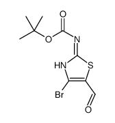 4-溴-5-甲酰基噻唑-2-基氨基甲酸叔丁酯结构式