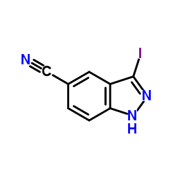 3-Iodo-1H-indazole-5-carbonitrile结构式