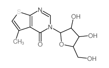 4-[3,4-dihydroxy-5-(hydroxymethyl)oxolan-2-yl]-7-methyl-9-thia-2,4-diazabicyclo[4.3.0]nona-2,7,10-trien-5-one结构式