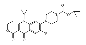 ETHYL 7-(4-(TERT-BUTOXYCARBONYL)PIPERAZIN-1-YL)-1-CYCLOPROPYL-6-FLUORO-4-OXO-1,4-DIHYDROQUINOLINE-3-CARBOXYLATE结构式