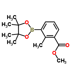 2-甲基-3-(4,4,5,5-四甲基-1,3,2-二噁硼烷-2-基)苯甲酸甲酯结构式
