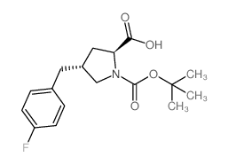 (2S,4R)-1-(叔丁氧基羰基)-4-(4-氟苄基)吡咯烷-2-羧酸结构式