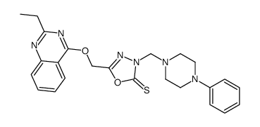 5-[(2-ethylquinazolin-4-yl)oxymethyl]-3-[(4-phenylpiperazin-1-yl)methyl]-1,3,4-oxadiazole-2-thione结构式