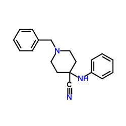 N-苄基-4-苯氨基哌啶-4-氰基结构式
