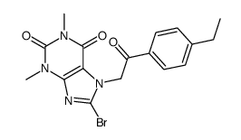 8-bromo-7-[2-(4-ethylphenyl)-2-oxoethyl]-1,3-dimethylpurine-2,6-dione结构式