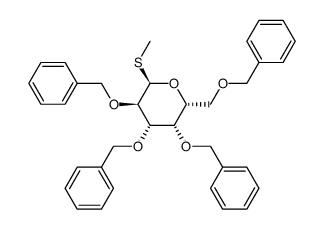 (2S,3R,4S,5S,6R)-2-methylsulfanyl-3,4,5-tris(phenylmethoxy)-6-(phenylmethoxymethyl)oxane结构式
