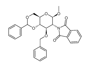 3-O-苄基-4,6-O-亚苄基-2-脱氧-2-N-邻苯二甲酰亚胺-&beta;-D-吡喃葡萄糖苷结构式