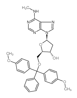 5-O-(二甲氧基三苯甲游基)-n6-甲基-2-脱氧腺苷酸结构式