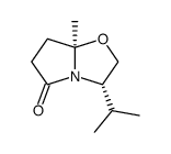(3R-顺)-(-)-3-异丙基-7α-甲基四氢吡咯并-[2,1-b]噁唑-5(6H)-酮结构式